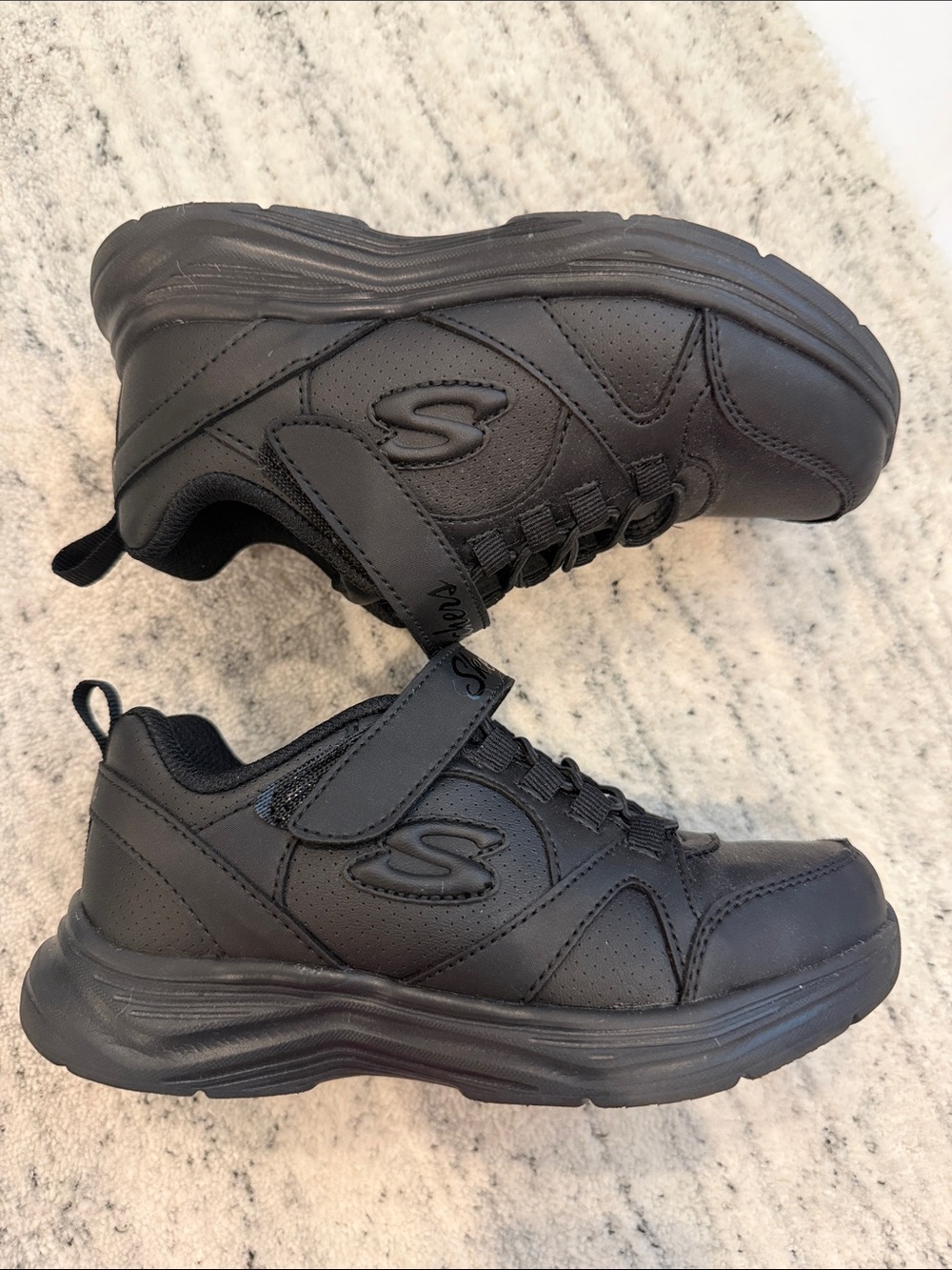 Skechers Kids Black Velcro Athletic Sneakers